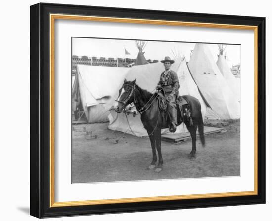 Martha Canary "Calamity Jane" on Horseback Photograph-Lantern Press-Framed Art Print