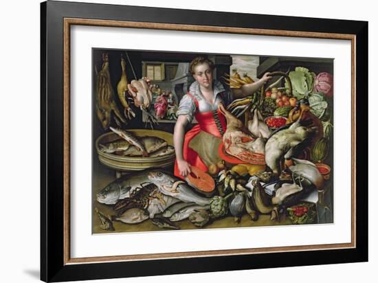 Martha Preparing the Meal for Jesus or Jesus at the House of Martha and Mary-Vincenzo Campi-Framed Giclee Print