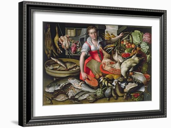 Martha Preparing the Meal for Jesus or Jesus at the House of Martha and Mary-Vincenzo Campi-Framed Giclee Print