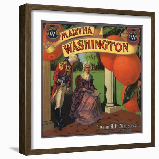 Martha Washington Brand - Tustin, California - Citrus Crate Label-Lantern Press-Framed Art Print