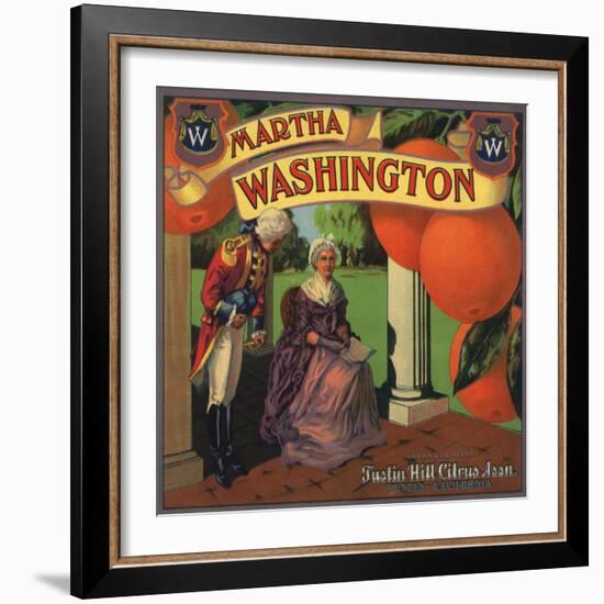 Martha Washington Brand - Tustin, California - Citrus Crate Label-Lantern Press-Framed Art Print