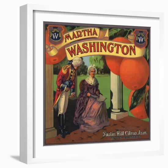 Martha Washington Brand - Tustin, California - Citrus Crate Label-Lantern Press-Framed Art Print