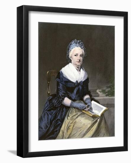 Martha Washington, Seated, with a Book-null-Framed Giclee Print