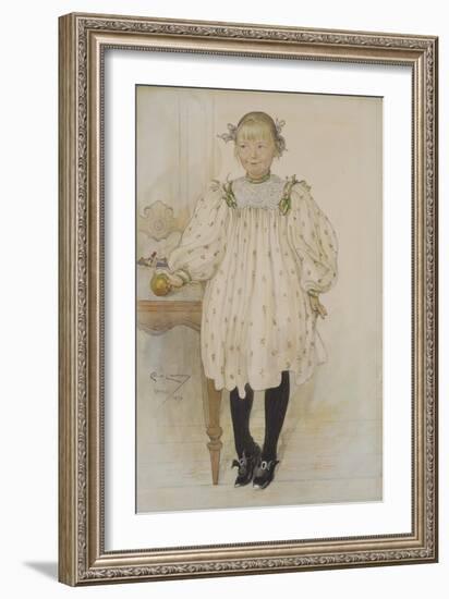 Martha Winslow as a Girl, 1896-Carl Larsson-Framed Giclee Print