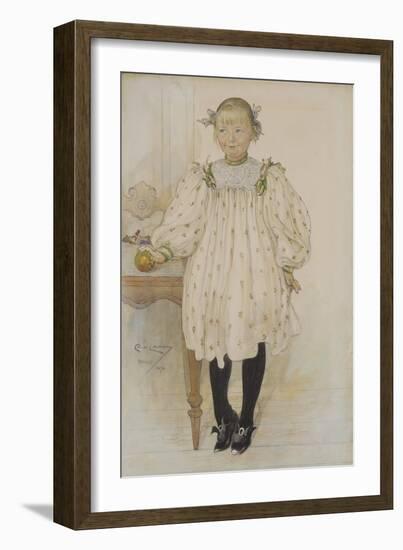 Martha Winslow as a Girl, 1896-Carl Larsson-Framed Giclee Print