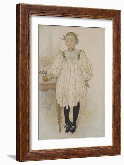 Martha Winslow as a Girl, 1896-Carl Larsson-Framed Giclee Print