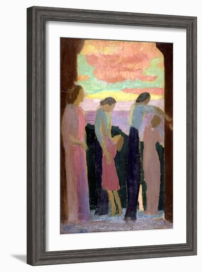 Marthe Denis and the Children on the Balcony, C1900-1940-Maurice Denis-Framed Giclee Print