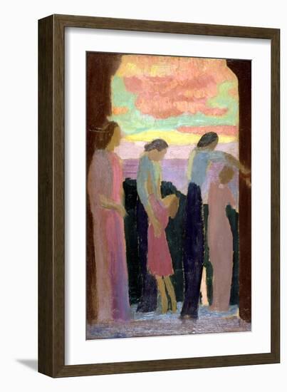 Marthe Denis and the Children on the Balcony, C1900-1940-Maurice Denis-Framed Giclee Print