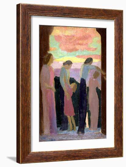 Marthe Denis and the Children on the Balcony, C1900-1940-Maurice Denis-Framed Giclee Print