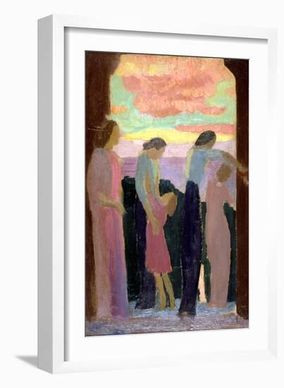 Marthe Denis and the Children on the Balcony, C1900-1940-Maurice Denis-Framed Giclee Print