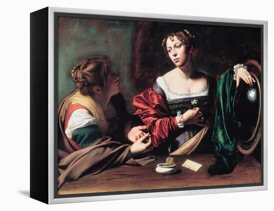 Marthe Et Marie Madeleine  Peinture De Michelangelo Merisi Dit Le Caravage Ou Il Caravaggio (1571--Michelangelo Merisi da Caravaggio-Framed Premier Image Canvas