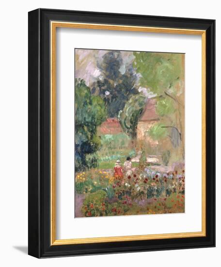 Marthe, Nono and Pierre in the Garden-Henri Lebasque-Framed Giclee Print