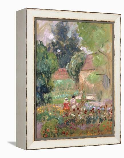 Marthe, Nono and Pierre in the Garden-Henri Lebasque-Framed Premier Image Canvas