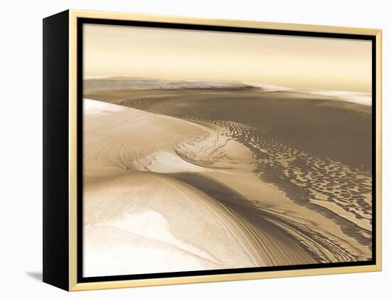 Martian Landscape Image from NASA's Mars Odyssey Orbiter-null-Framed Stretched Canvas