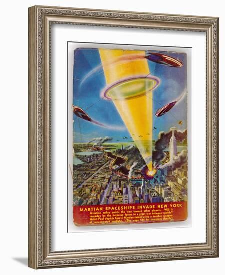 Martian Raiders Using a Terrible Weapon of Concentrated Sunlight Attack the City of New York-Frank R. Paul-Framed Art Print