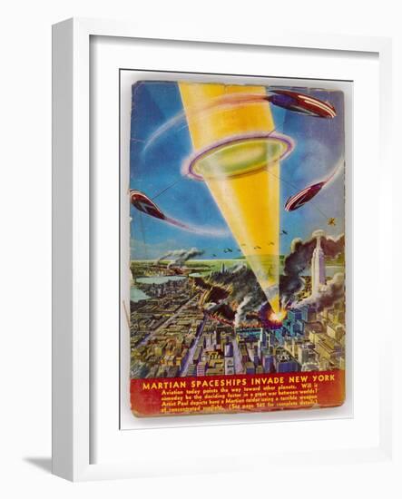 Martian Raiders Using a Terrible Weapon of Concentrated Sunlight Attack the City of New York-Frank R. Paul-Framed Art Print