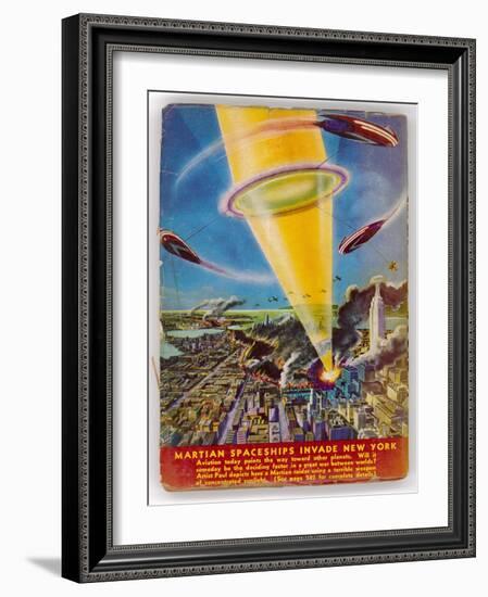 Martian Raiders Using a Terrible Weapon of Concentrated Sunlight Attack the City of New York-Frank R. Paul-Framed Art Print