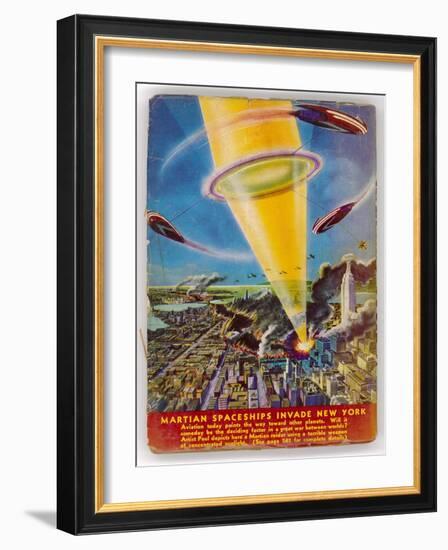 Martian Raiders Using a Terrible Weapon of Concentrated Sunlight Attack the City of New York-Frank R. Paul-Framed Art Print