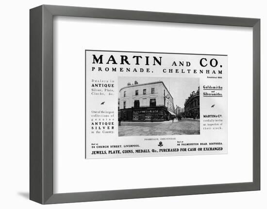 'Martin and Co., Promenade, Cheltenham', 1909-Unknown-Framed Photographic Print