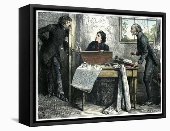 Martin Chuzzlewit by Charles Dickens-Frederick Barnard-Framed Premier Image Canvas