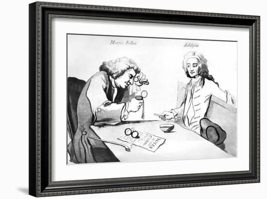 Martin Folkes and Addison in Button's coffee house-William Hogarth-Framed Giclee Print