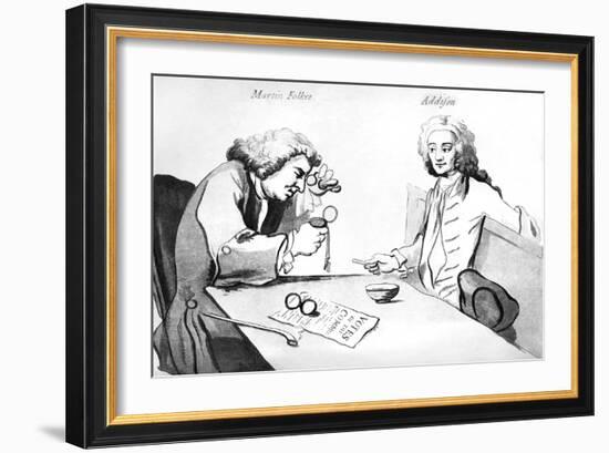 Martin Folkes and Addison in Button's coffee house-William Hogarth-Framed Giclee Print