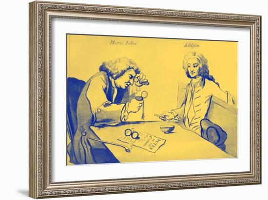 Martin Folkes and Addison in Button's coffee house-William Hogarth-Framed Giclee Print