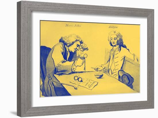 Martin Folkes and Addison in Button's coffee house-William Hogarth-Framed Giclee Print