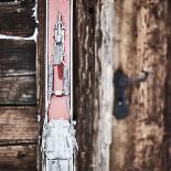 old wooden beam of hut, snowdrift, medium close-up, detail-Martin Ley-Framed Photographic Print