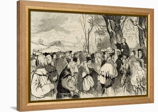 Martin Luther (1483-1546) Preaching in Mora.. Germany-null-Framed Premier Image Canvas