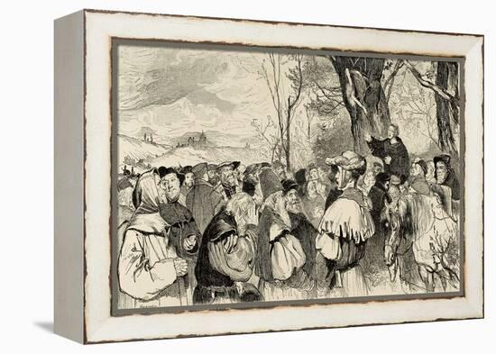 Martin Luther (1483-1546) Preaching in Mora.. Germany-null-Framed Premier Image Canvas