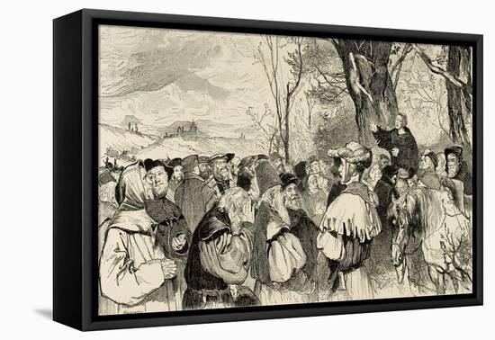 Martin Luther (1483-1546) Preaching in Mora.. Germany-null-Framed Premier Image Canvas