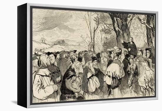 Martin Luther (1483-1546) Preaching in Mora.. Germany-null-Framed Premier Image Canvas