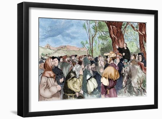 Martin Luther (1483-1546) Preaching in Mora-null-Framed Giclee Print