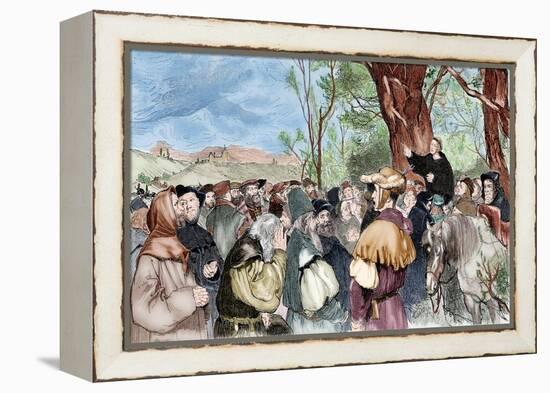 Martin Luther (1483-1546) Preaching in Mora-null-Framed Premier Image Canvas