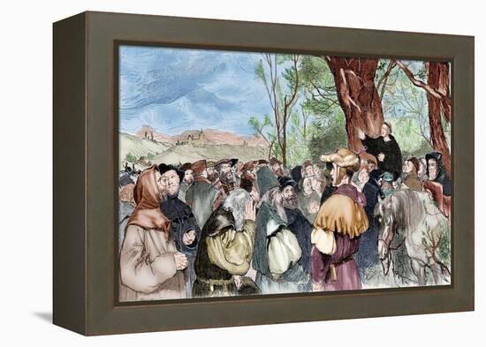 Martin Luther (1483-1546) Preaching in Mora-null-Framed Premier Image Canvas