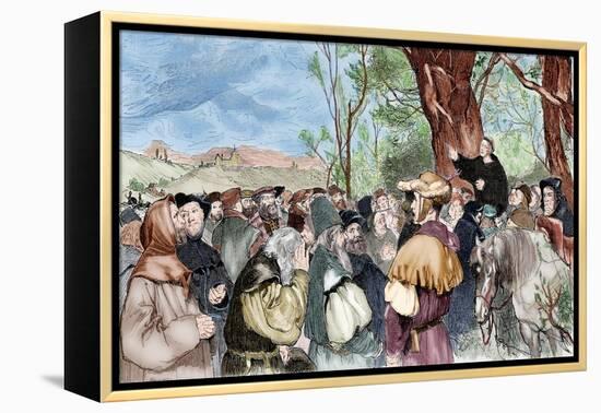 Martin Luther (1483-1546) Preaching in Mora-null-Framed Premier Image Canvas