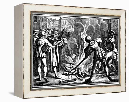 Martin Luther Burning the Papal Bull, 1520-null-Framed Premier Image Canvas