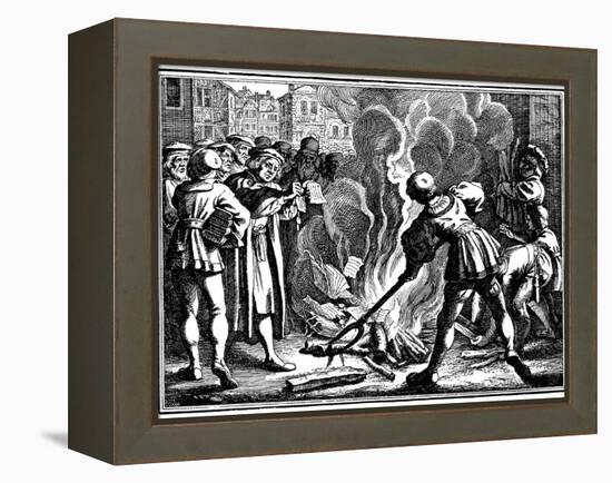 Martin Luther Burning the Papal Bull, 1520-null-Framed Premier Image Canvas