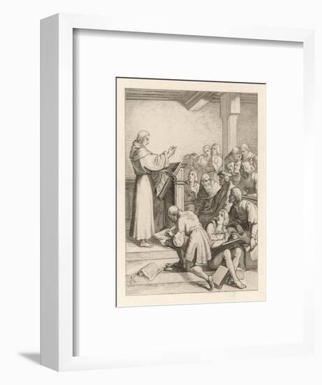 Martin Luther Delivers His Baccalaureate Lecture-Gustav Konig-Framed Art Print