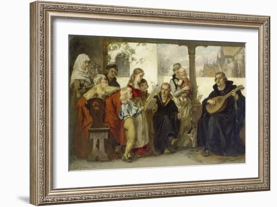 Martin Luther Im Kreise Seiner Familie Musizierend (Mit Cranach Und Melanchthon)-Ernst Hildebrandt-Framed Giclee Print