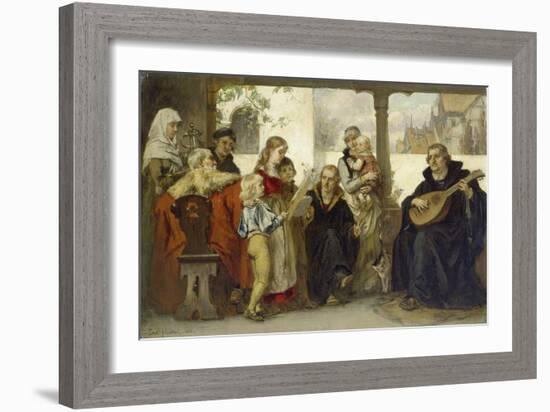 Martin Luther Im Kreise Seiner Familie Musizierend (Mit Cranach Und Melanchthon)-Ernst Hildebrandt-Framed Giclee Print