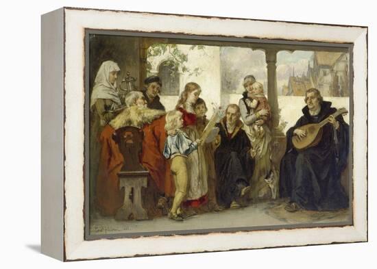 Martin Luther Im Kreise Seiner Familie Musizierend (Mit Cranach Und Melanchthon)-Ernst Hildebrandt-Framed Premier Image Canvas