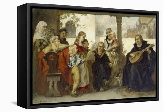 Martin Luther Im Kreise Seiner Familie Musizierend (Mit Cranach Und Melanchthon)-Ernst Hildebrandt-Framed Premier Image Canvas