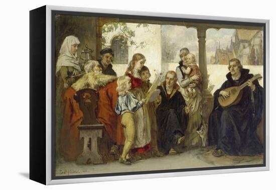 Martin Luther Im Kreise Seiner Familie Musizierend (Mit Cranach Und Melanchthon)-Ernst Hildebrandt-Framed Premier Image Canvas