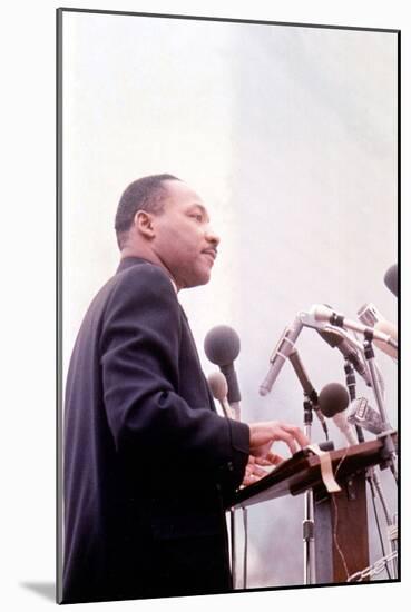 Martin Luther King, American Priest Activist for Civil Right Movement Black Americans Here C. 1965-null-Mounted Photo