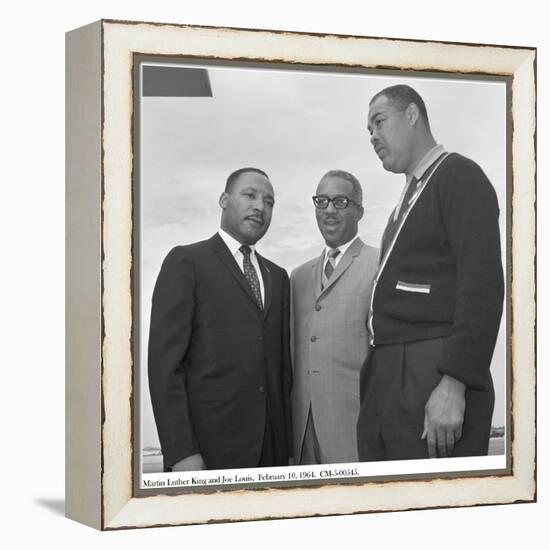 Martin Luther King and Joe Louis, 10 February 1964-null-Framed Premier Image Canvas