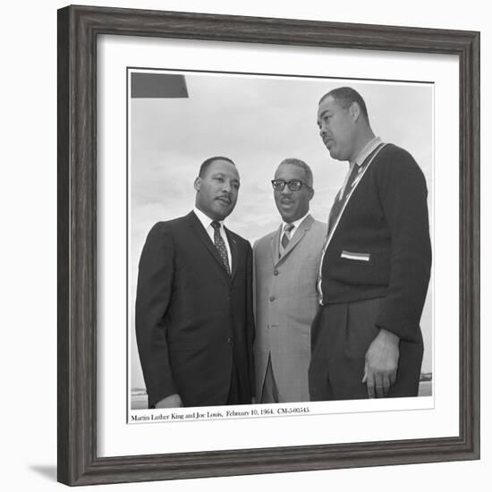 Martin Luther King and Joe Louis, 10 February 1964-null-Framed Photographic Print