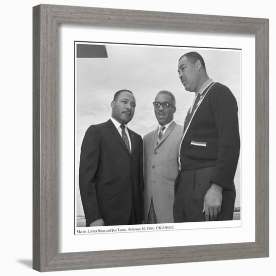 Martin Luther King and Joe Louis, 10 February 1964-null-Framed Photographic Print