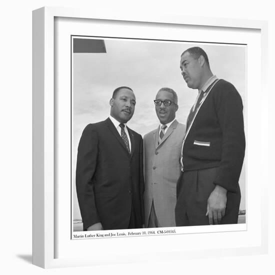 Martin Luther King and Joe Louis, 10 February 1964-null-Framed Photographic Print